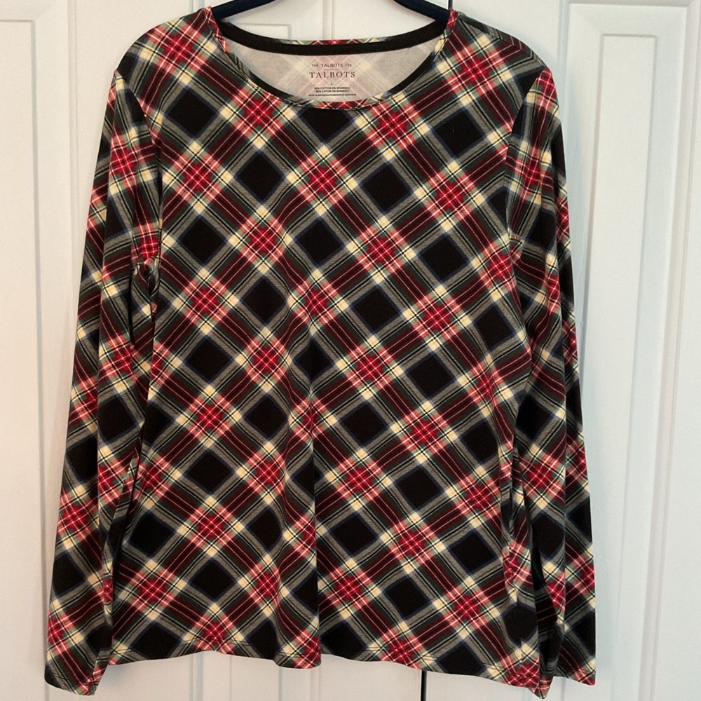 Christmas plaid long-sleeve tee from Talbots